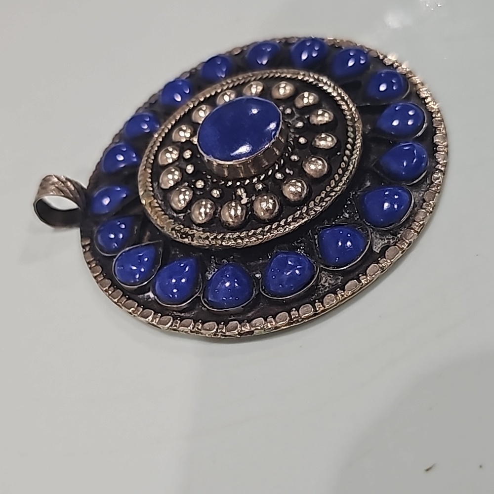 Silver blue pendant - Picture 5 of 7